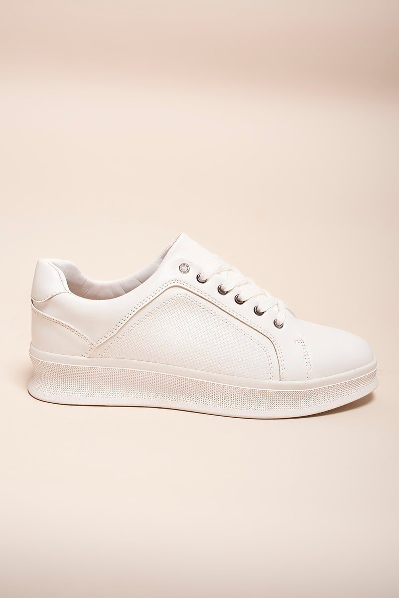 Low Top Faux Leather Lace Up Trainers for Men 🇬🇧
