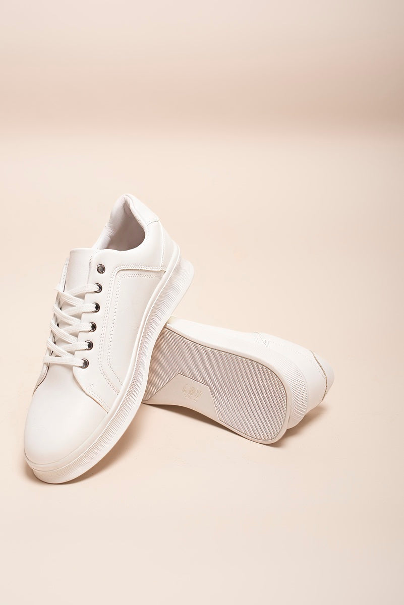 Low Top Faux Leather Lace Up Trainers for Men 🇬🇧