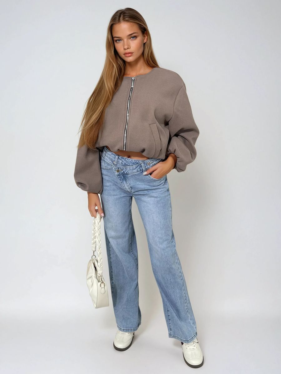Asymmetric Waist Wide Leg Jeans 🇬🇧