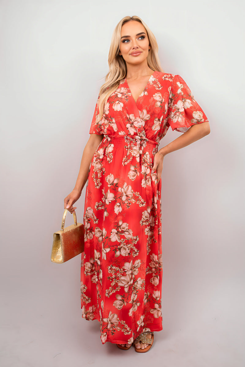 Floral Wrap Maxi Dress 🇬🇧