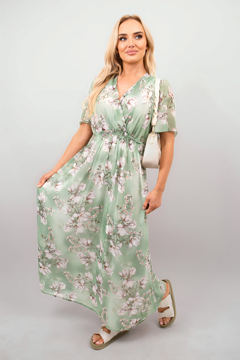 Floral Wrap Maxi Dress 🇬🇧