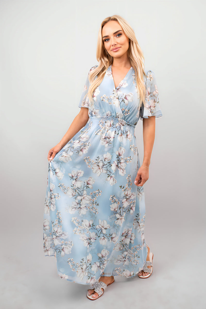 Floral Wrap Maxi Dress 🇬🇧