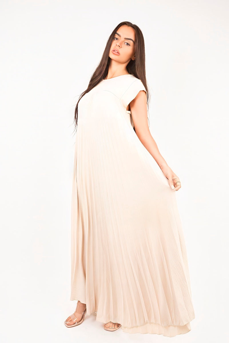 Pleated Cap Sleeve Maxi Dress 🇬🇧