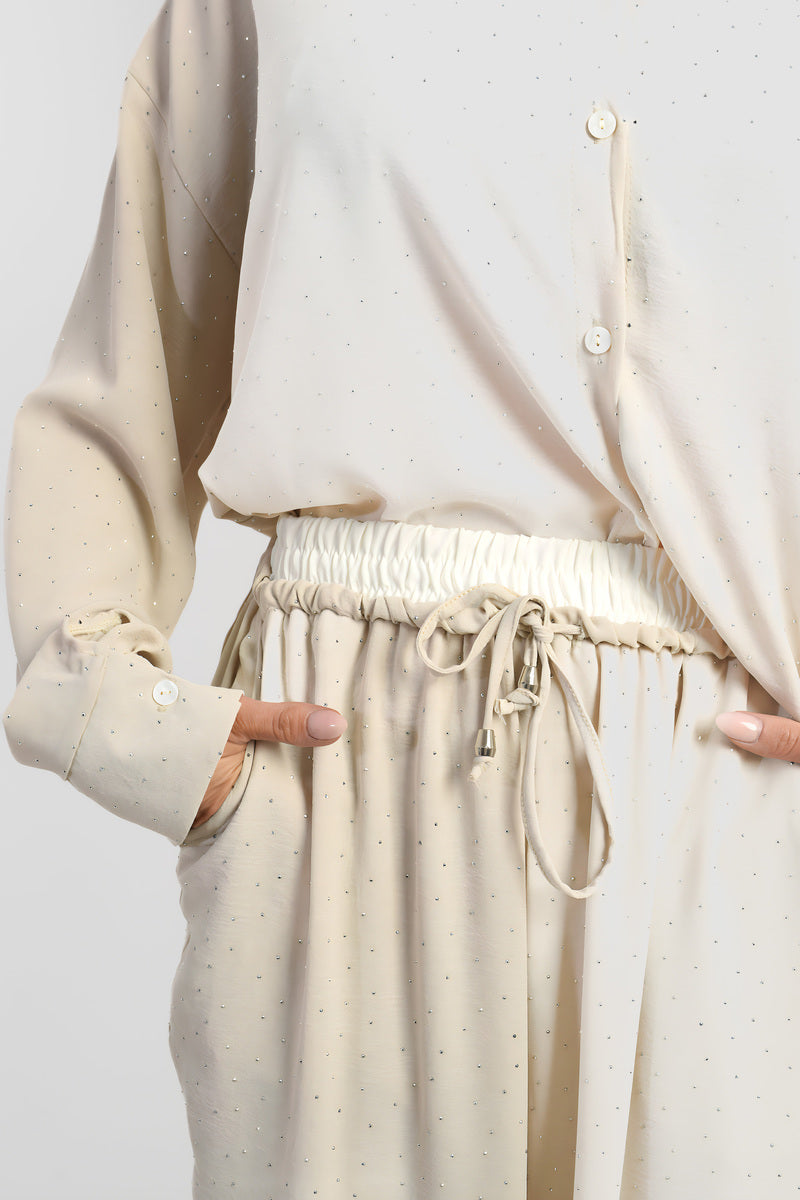 Embellished Drawstring Wide Leg Trouser 🇬🇧