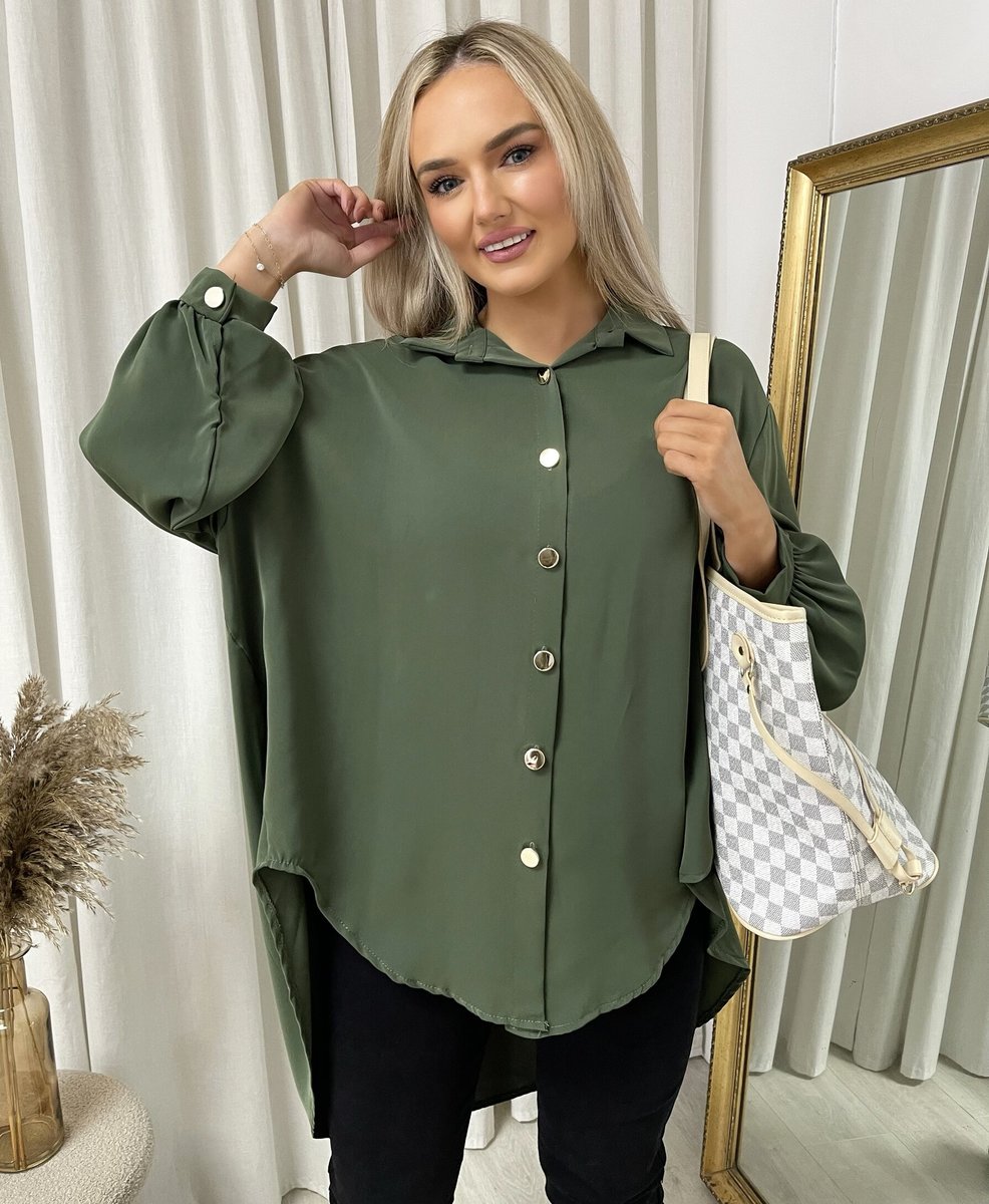 Oversized Collared Button Down Top 🇬🇧