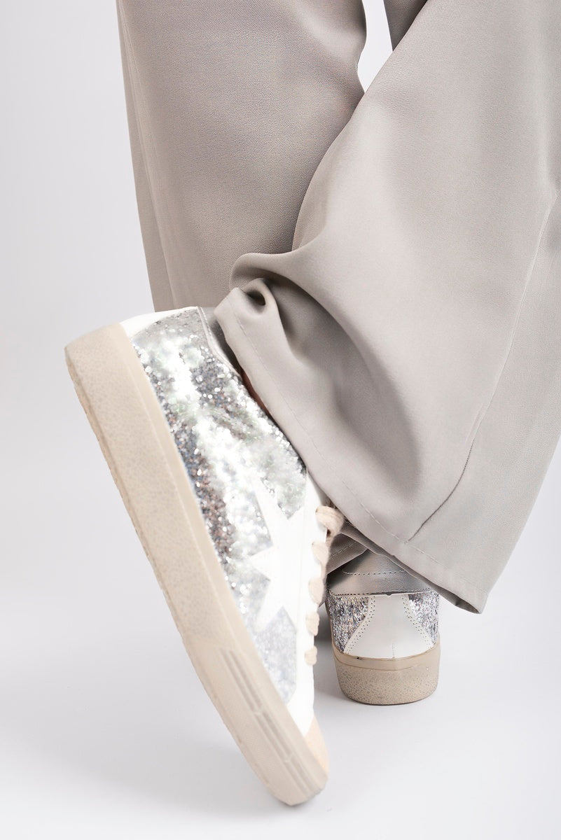 Glitter Star Lace Up Trainers 🇬🇧