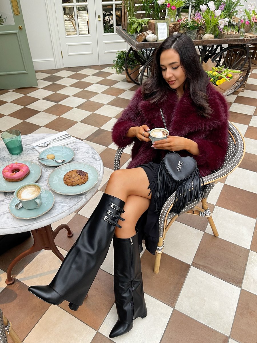 Pointed Toe Fold-Over Knee High Boots 🇬🇧