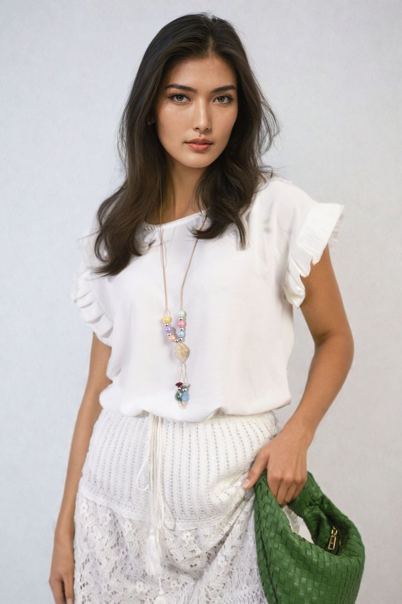 Ruffle Trim Sleeve Top 🇬🇧