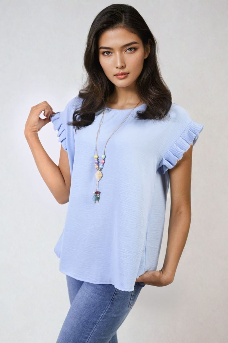 Ruffle Trim Sleeve Top 🇬🇧