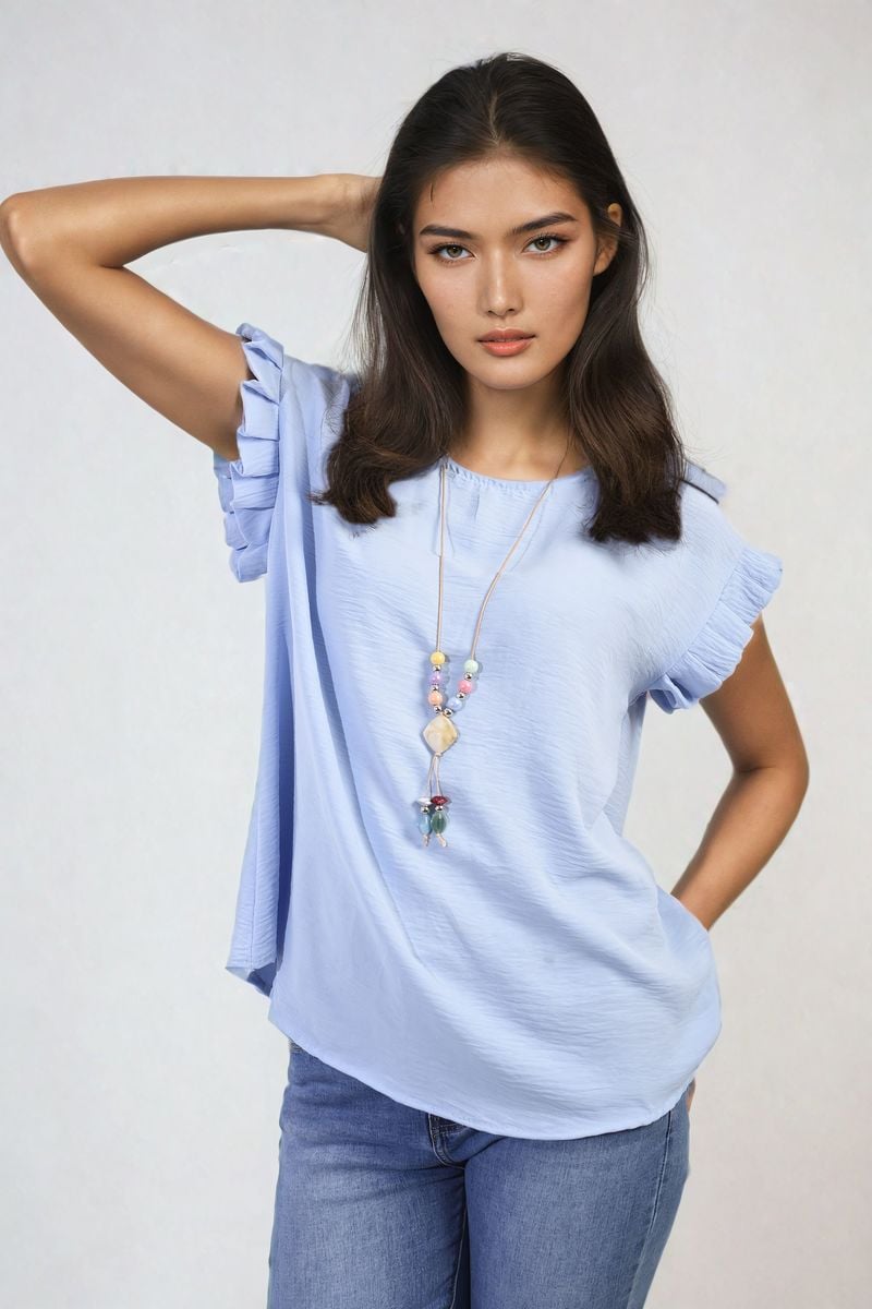 Ruffle Trim Sleeve Top 🇬🇧