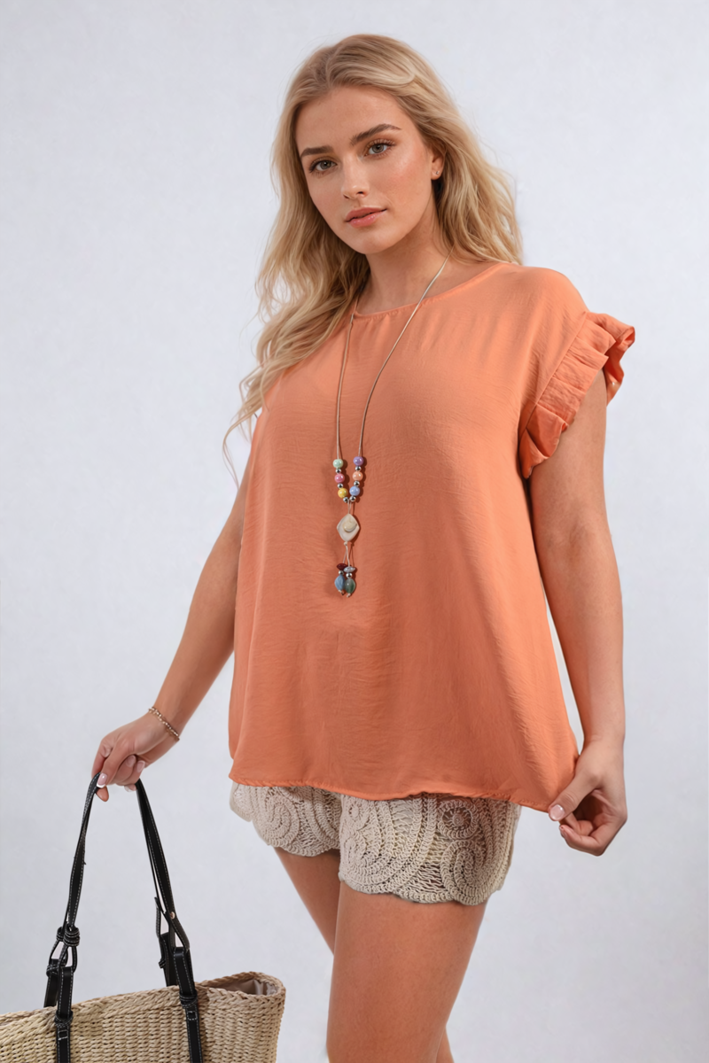Ruffle Trim Sleeve Top 🇬🇧