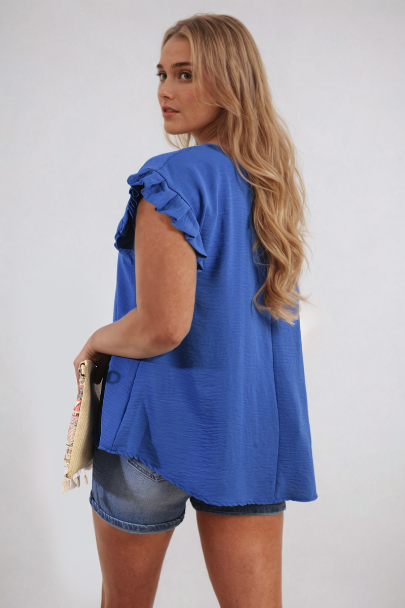 Ruffle Trim Sleeve Top 🇬🇧