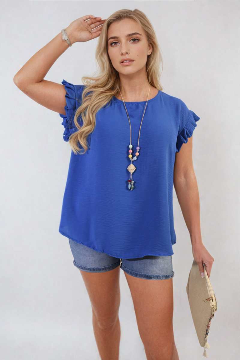 Ruffle Trim Sleeve Top 🇬🇧