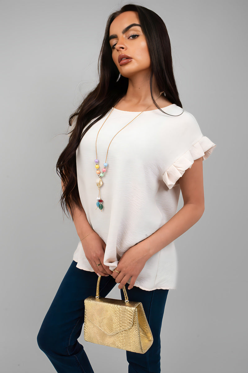 Ruffle Trim Sleeve Top 🇬🇧
