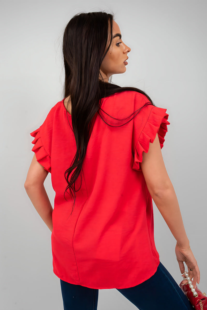 Ruffle Trim Sleeve Top 🇬🇧