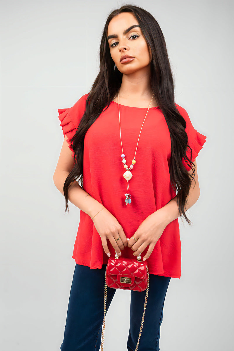 Ruffle Trim Sleeve Top 🇬🇧