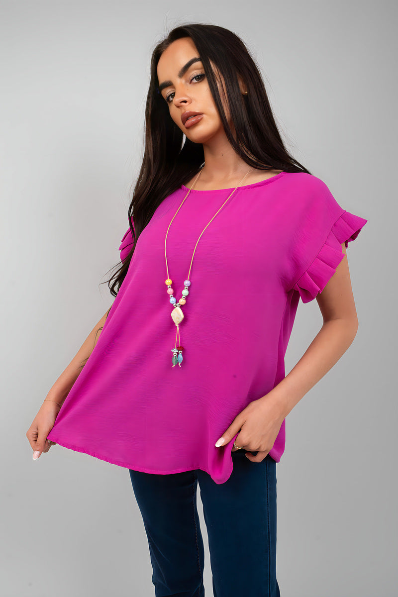 Ruffle Trim Sleeve Top 🇬🇧