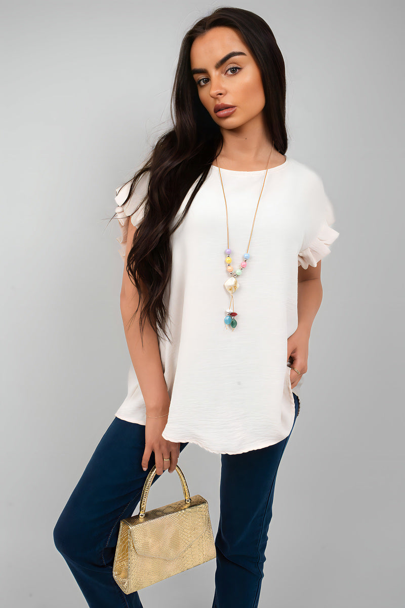 Ruffle Trim Sleeve Top 🇬🇧