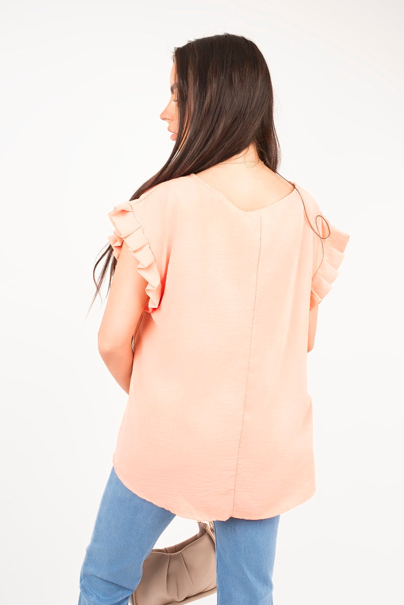 Ruffle Trim Sleeve Top 🇬🇧