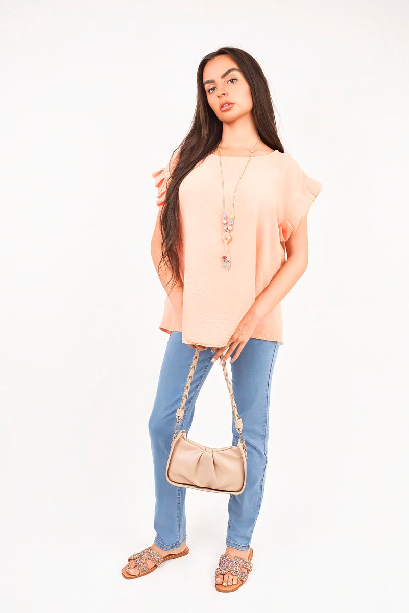 Ruffle Trim Sleeve Top 🇬🇧