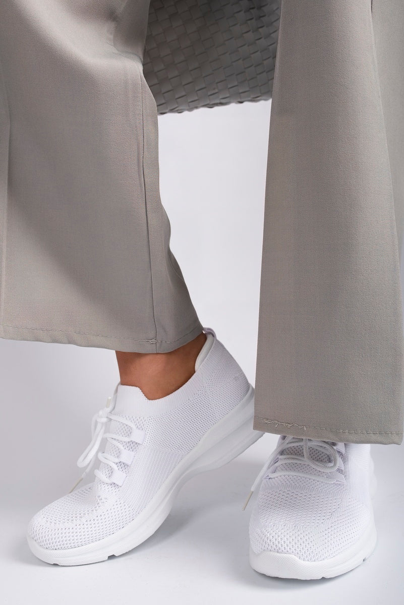 Knit Sock Lace-Up Lightweight Trainers 🇬🇧