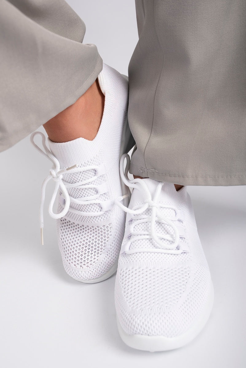 Knit Sock Lace-Up Lightweight Trainers 🇬🇧