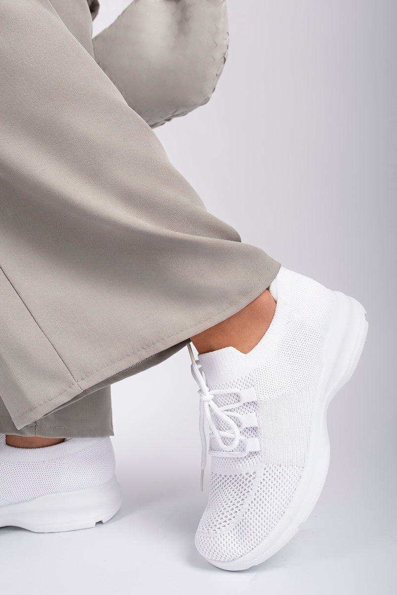 Knit Sock Lace-Up Lightweight Trainers 🇬🇧