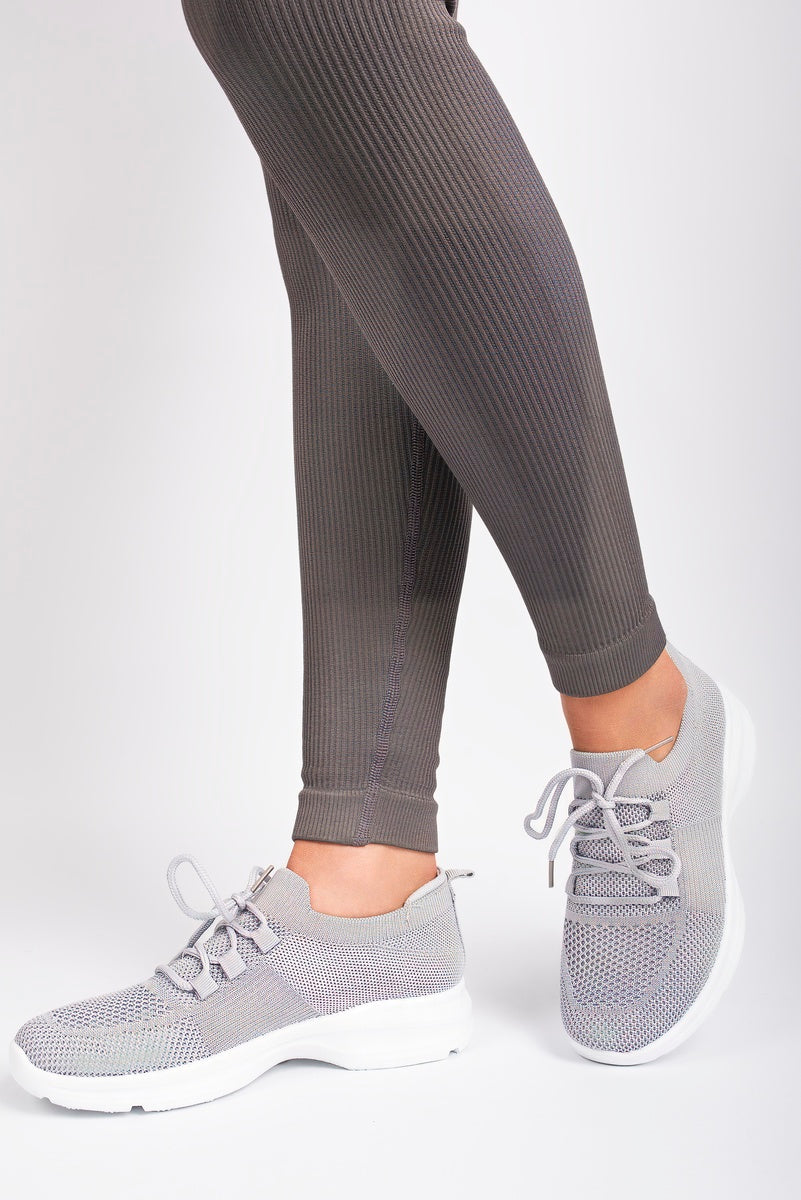 Knit Sock Lace-Up Lightweight Trainers 🇬🇧