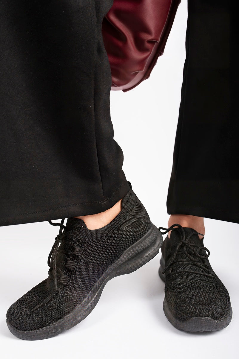 Knit Sock Lace-Up Lightweight Trainers 🇬🇧