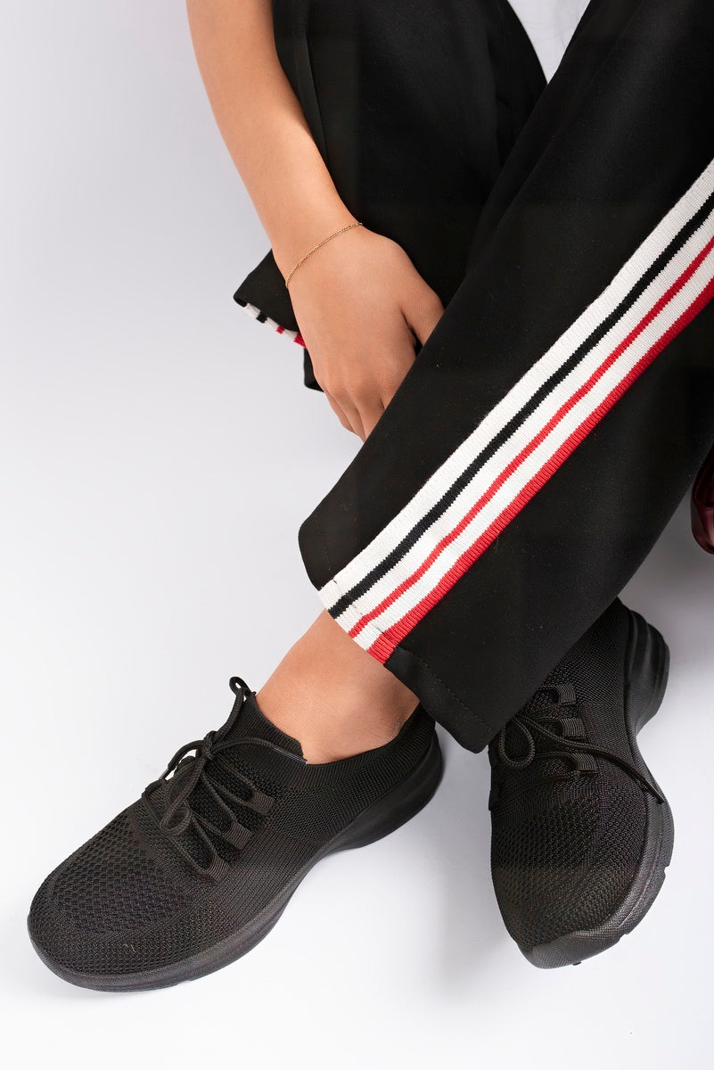Knit Sock Lace-Up Lightweight Trainers 🇬🇧