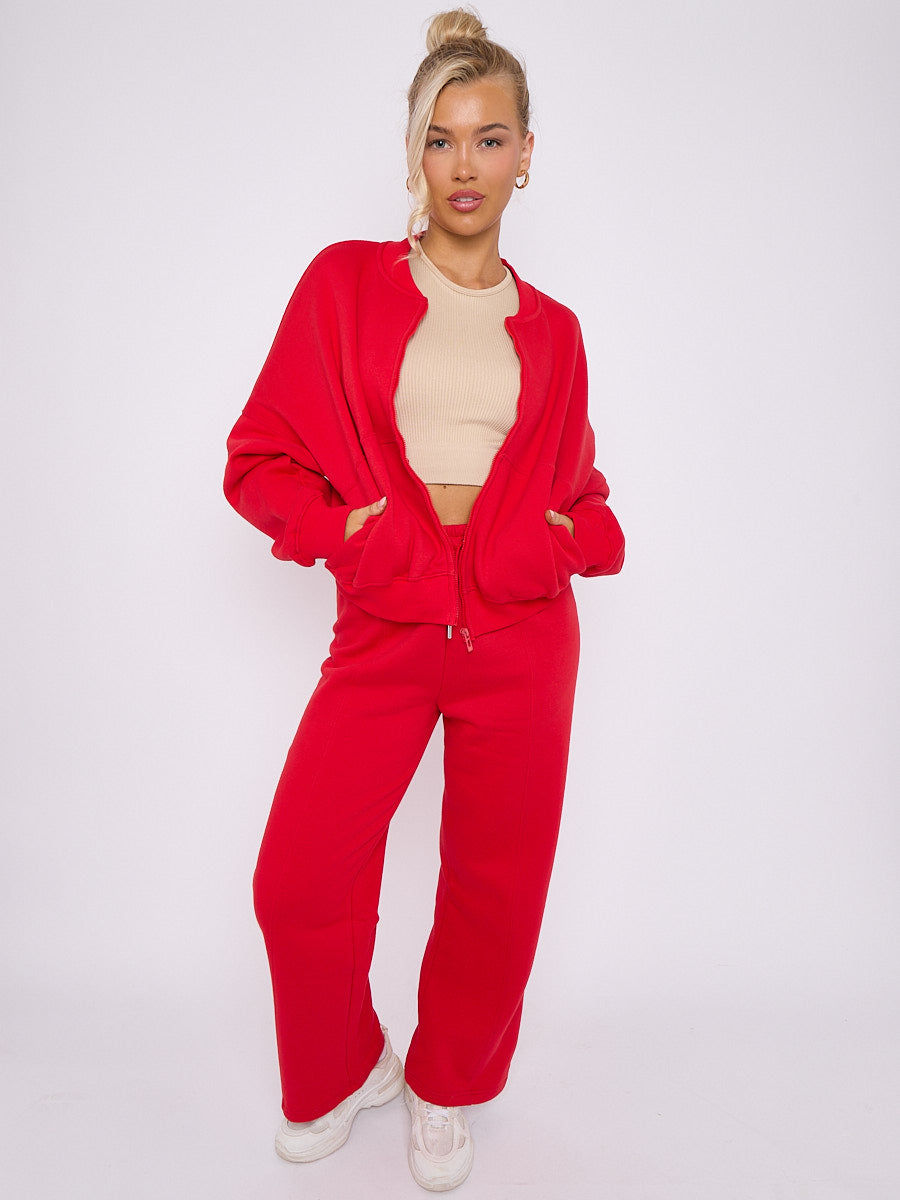 Oversized Bomber Style Fleece Zipper Co-ord 🇬🇧