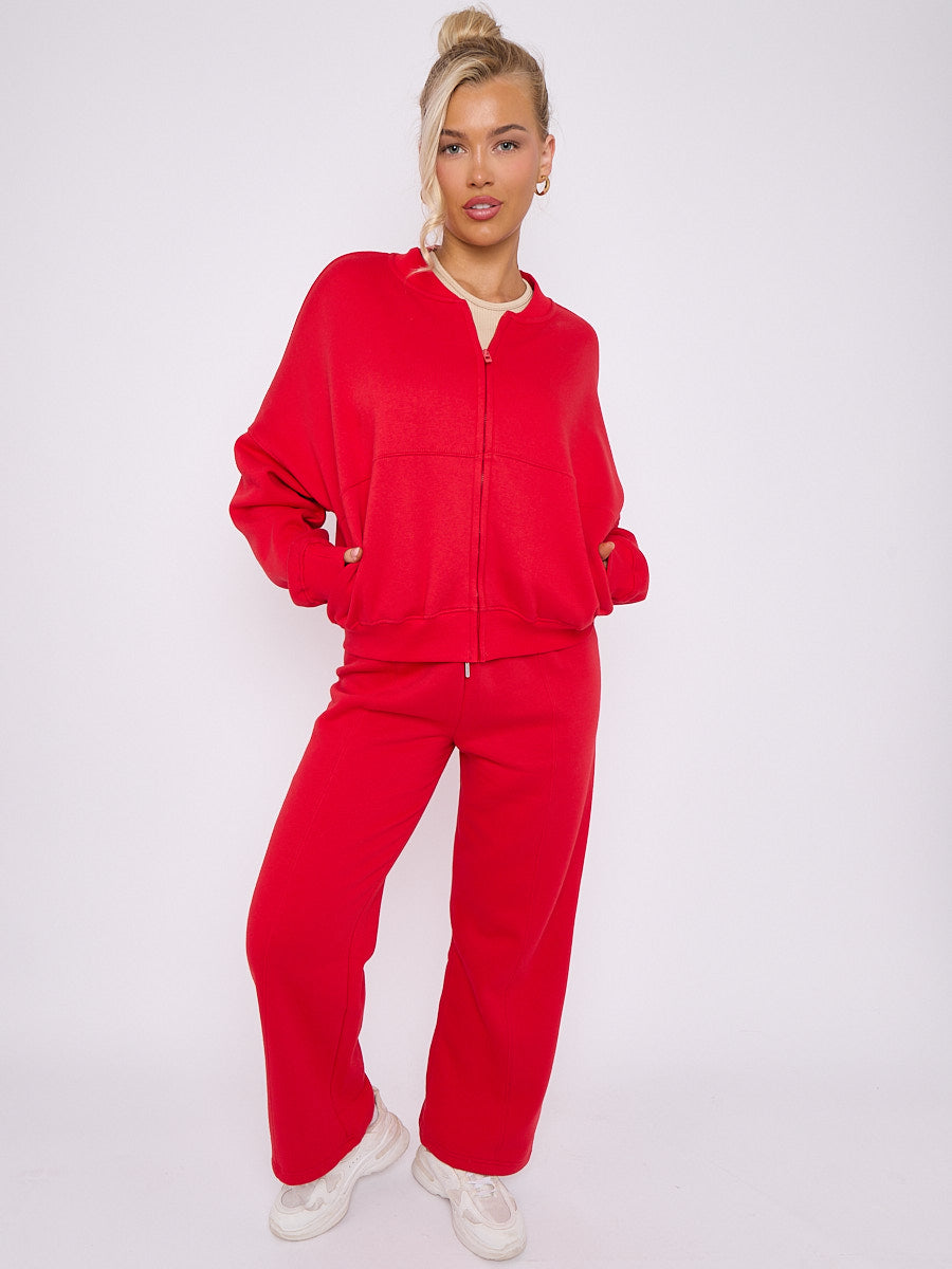 Oversized Bomber Style Fleece Zipper Co-ord 🇬🇧