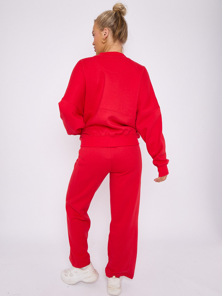 Oversized Bomber Style Fleece Zipper Co-ord 🇬🇧