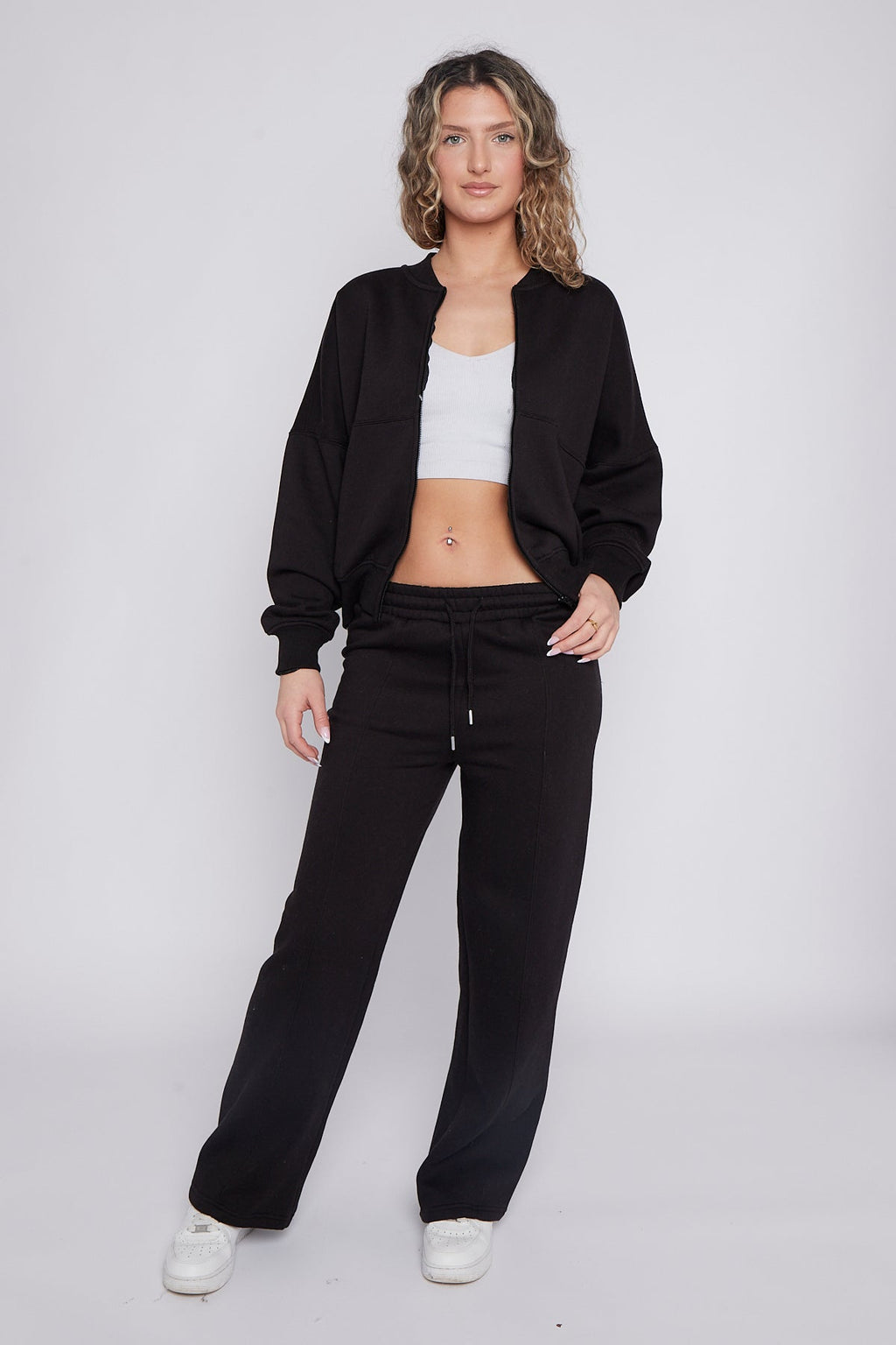 Oversized Bomber Style Fleece Zipper Co-ord 🇬🇧