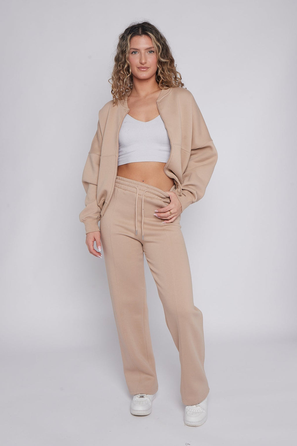 Oversized Bomber Style Fleece Zipper Co-ord 🇬🇧