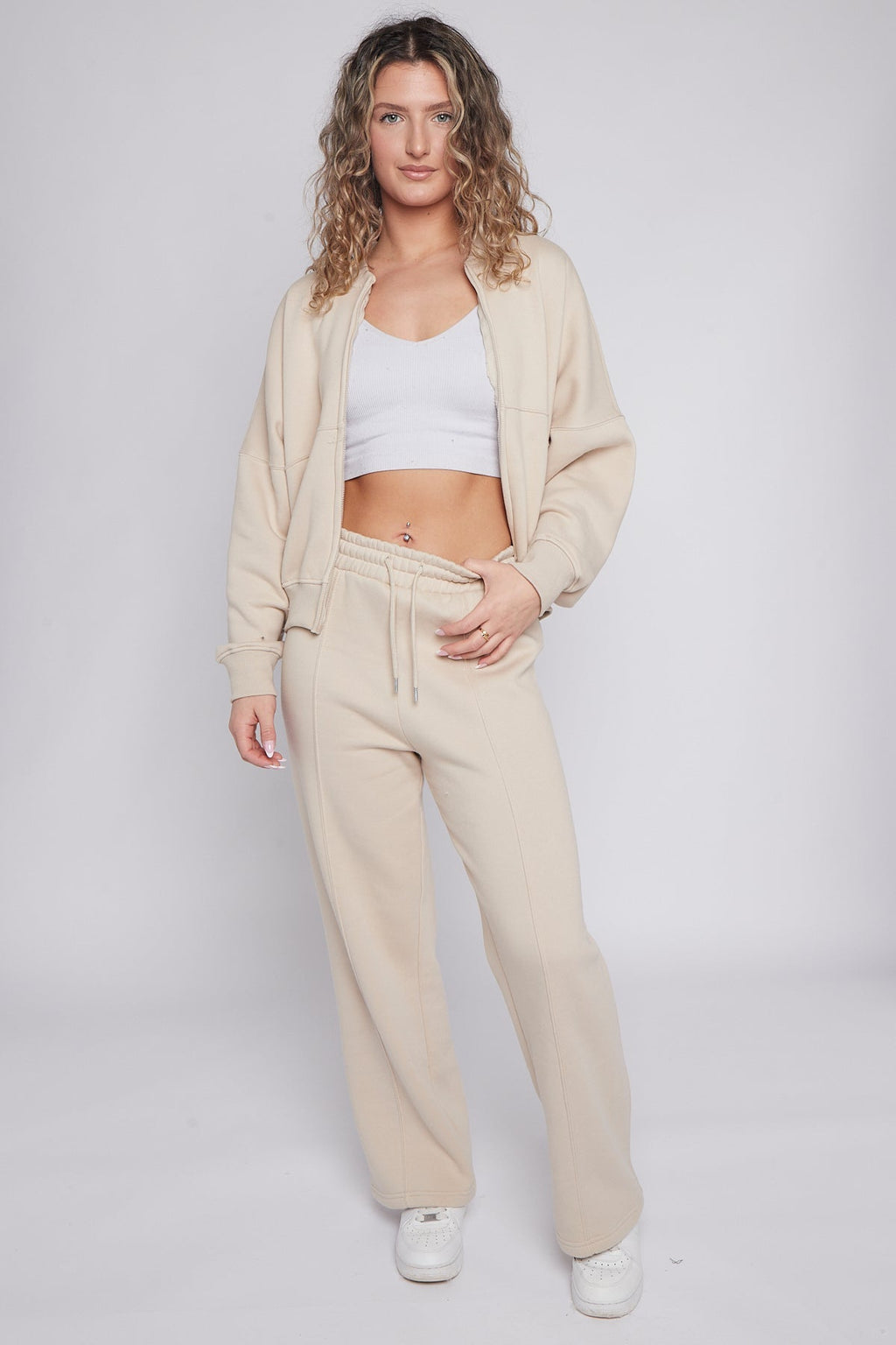 Oversized Bomber Style Fleece Zipper Co-ord 🇬🇧