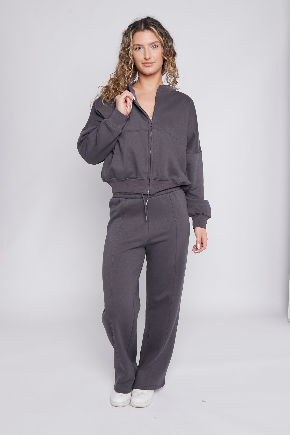 Oversized Bomber Style Fleece Zipper Co-ord 🇬🇧