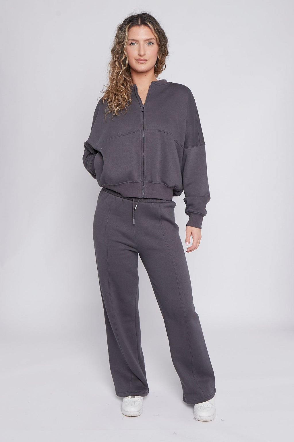Oversized Bomber Style Fleece Zipper Co-ord 🇬🇧