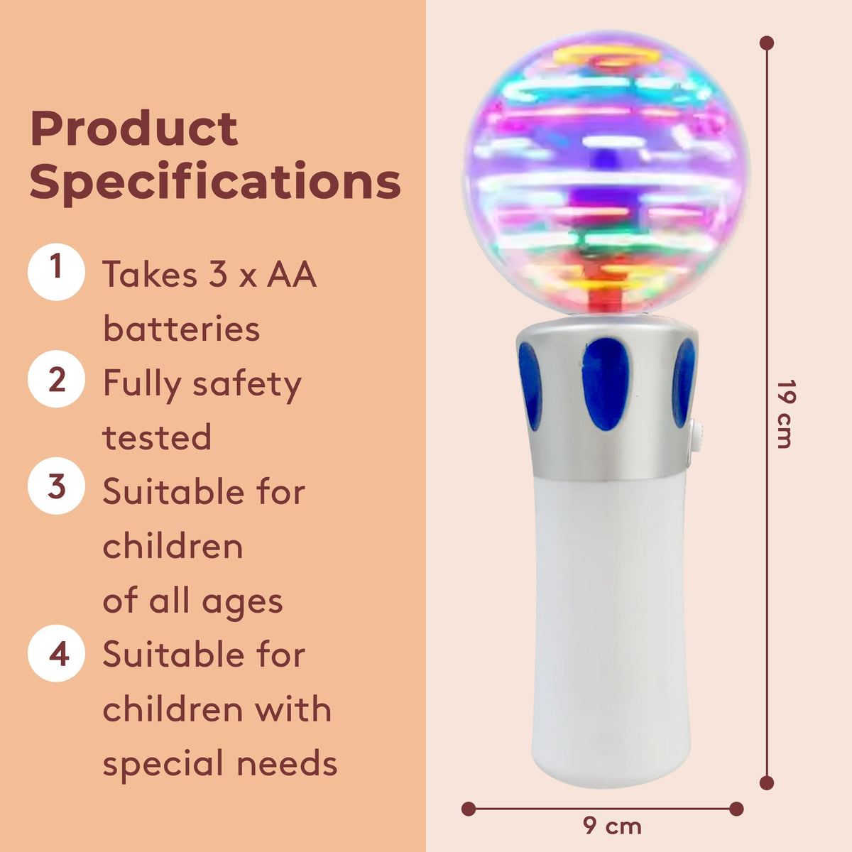 Musical Sensory Light Up Wand - Sensory Lights For Special Needs 🇬🇧