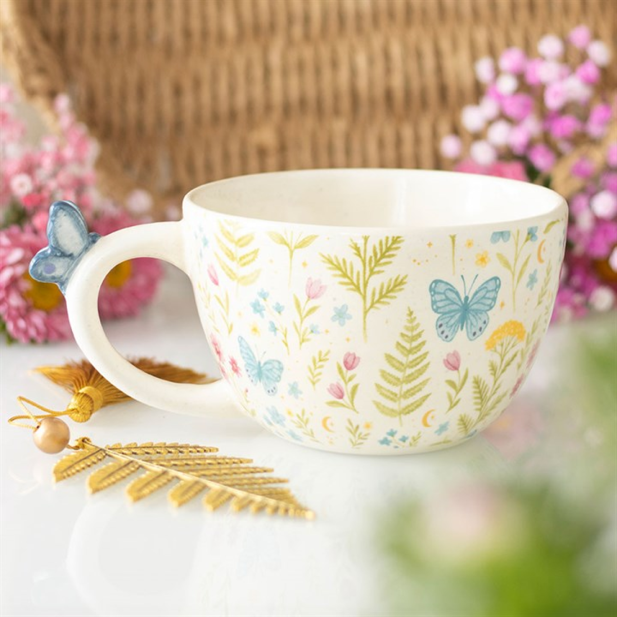 Luna Bloom Floral Print Mug with Butterfly 🇬🇧