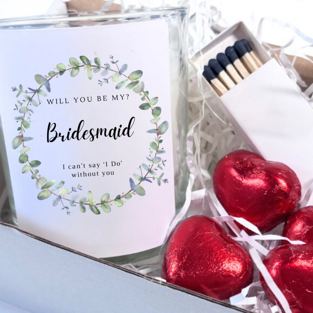 Personalised Will You Be My Bridesmaid? | Glass Jar Candle Gift Set | Wedding Announcement Gift | I Can't Say I Do Without You UK 🇬🇧