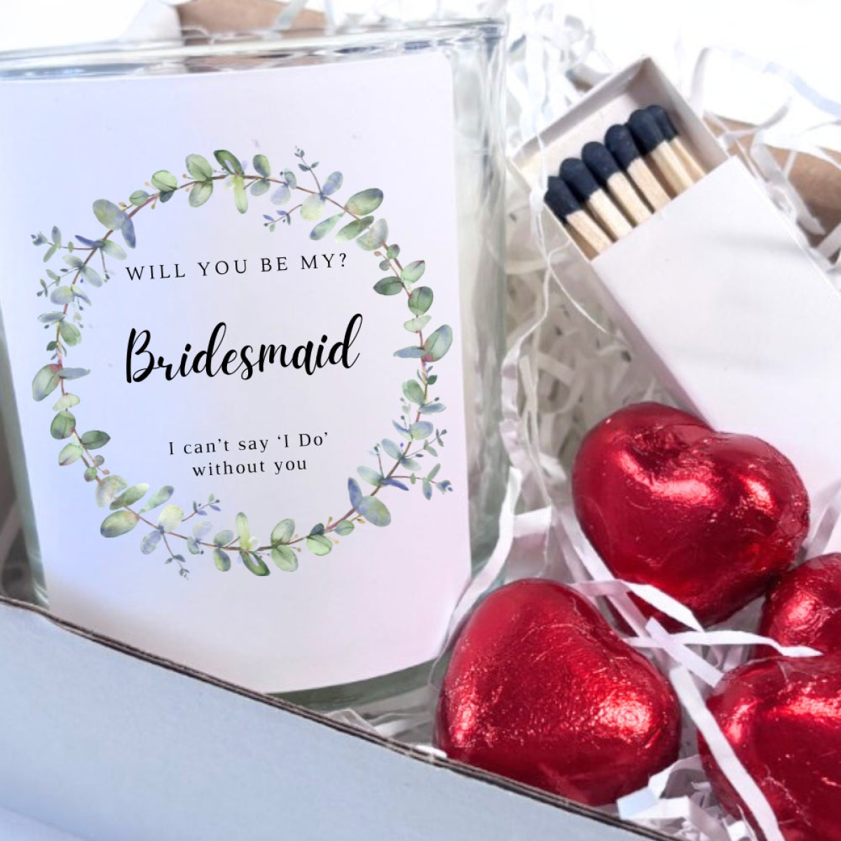 Personalised Will You Be My Bridesmaid? | Glass Jar Candle Gift Set | Wedding Announcement Gift | I Can't Say I Do Without You UK 🇬🇧