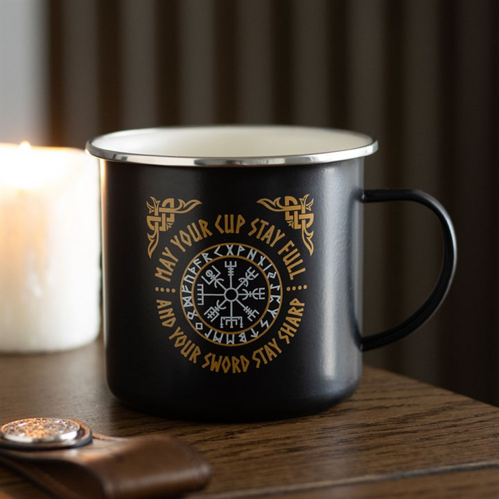 Viking Compass Enamel Mug 🇬🇧
