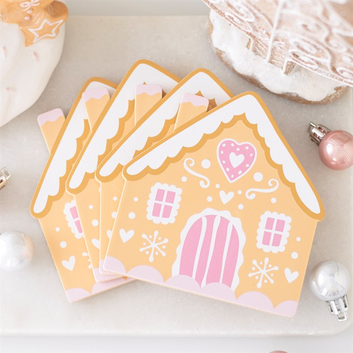 Gingerbread House Coaster Set 🇬🇧