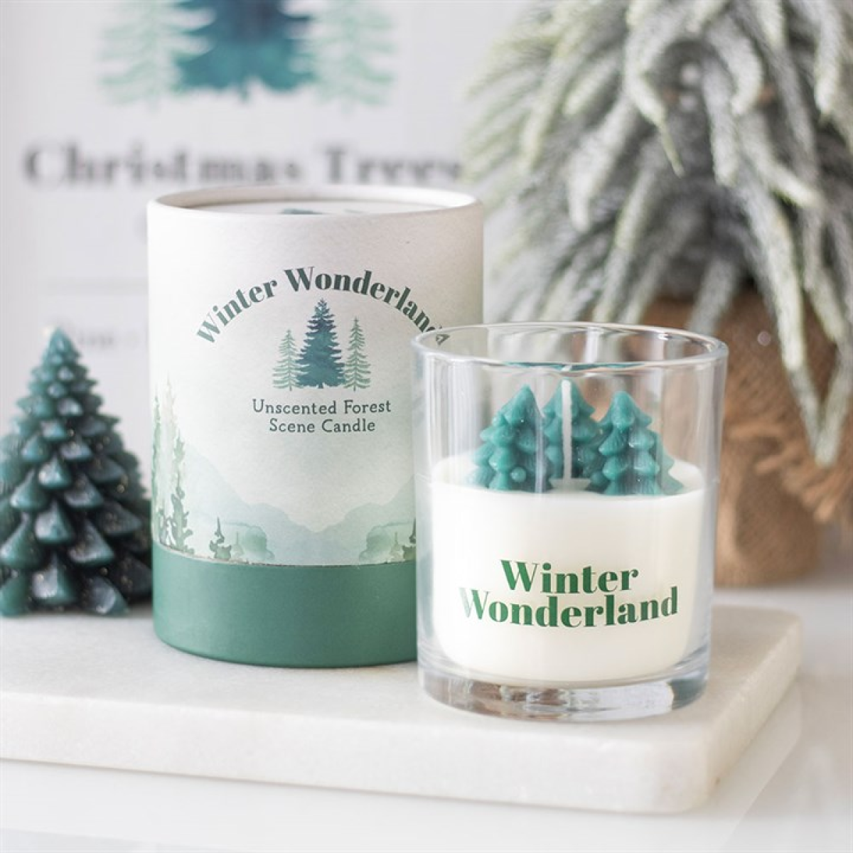 Winter Wonderland Candle with Tree Scene 🇬🇧