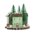 16cm Triple Wooden House Tabletop Decoration 🇬🇧
