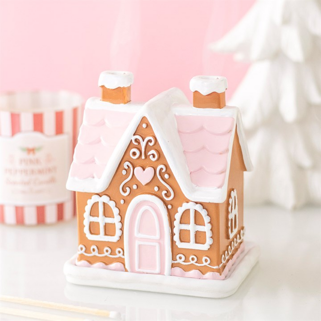Pink Gingerbread House Incense Cone Burner 🇬🇧