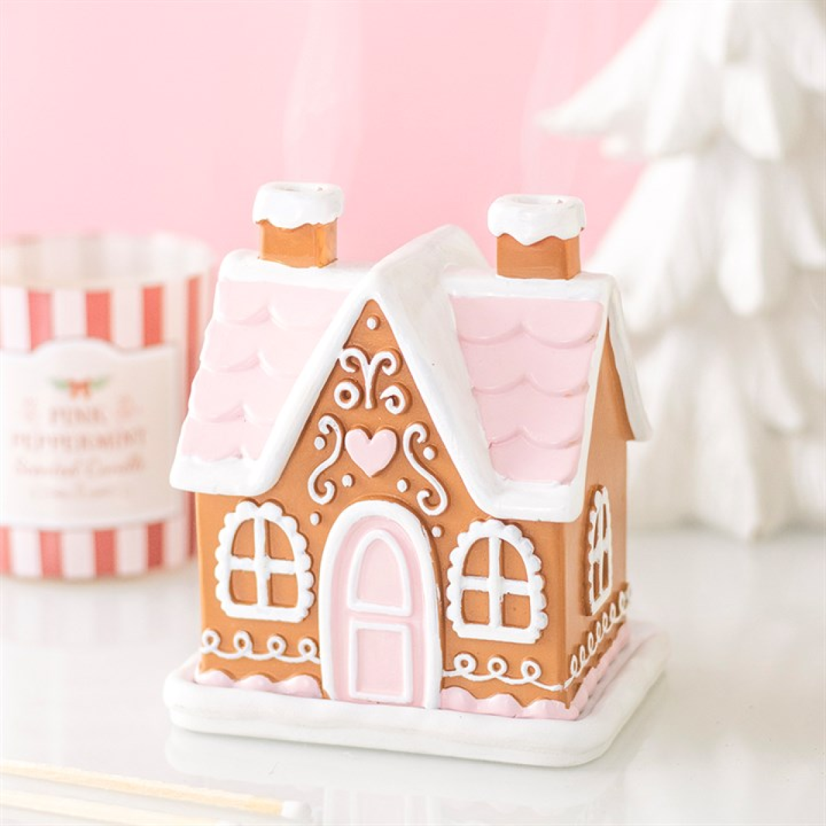 Pink Gingerbread House Incense Cone Burner 🇬🇧