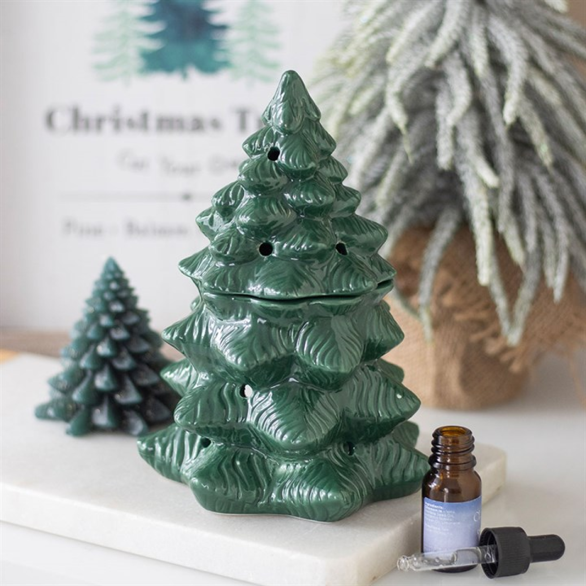 Green Fir Tree Oil Burner and Wax Warmer 🇬🇧
