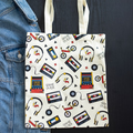 Retro 80s Print Polycotton Tote Bag 🇬🇧
